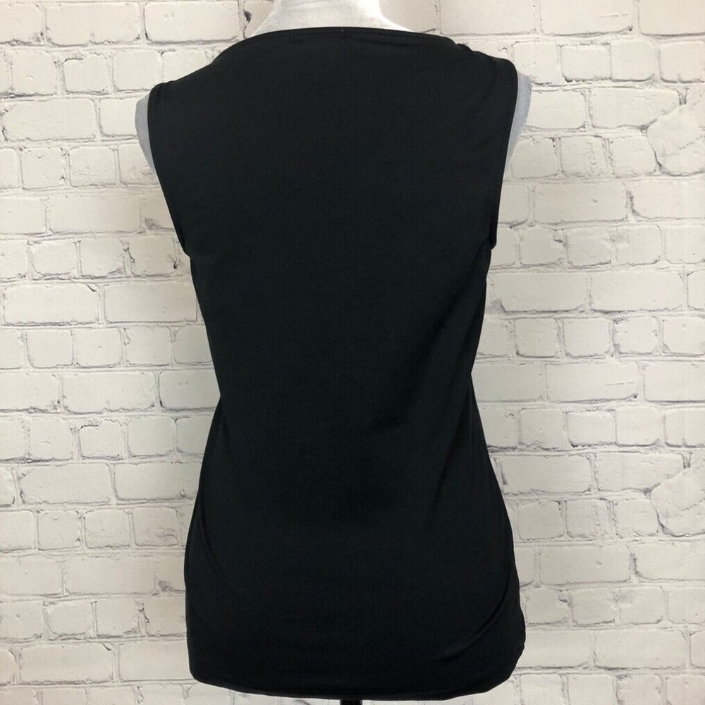 Judy P Black Stretch Knit Sleeveless Top Size M - Picture 3 of 7